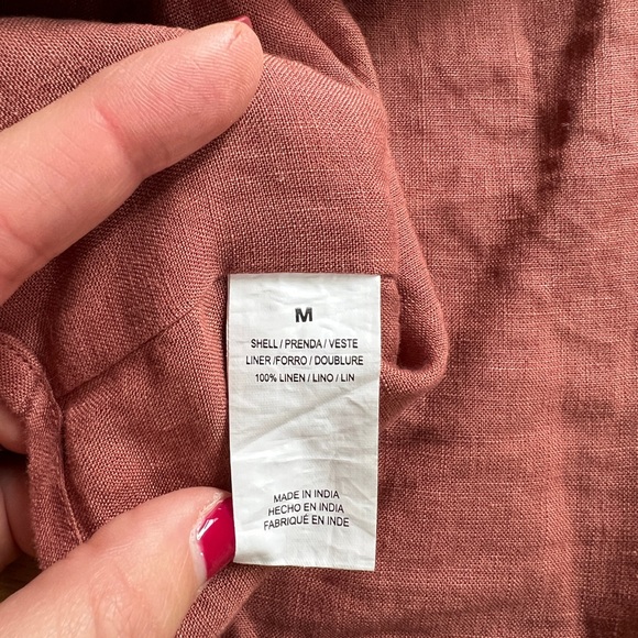 Vitamin A cropped mauve 100% linen top NWOT - Picture 4 of 5